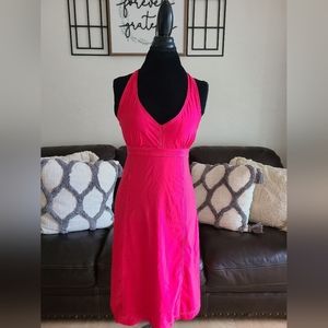 Athleta Women's Pink Active Dress Halter Neckline Sleeveless Knee Length Size 8
